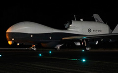 RAAF MQ-4C Triton A57-001 arrives at RAAF Base Tindal in the Northern Territory